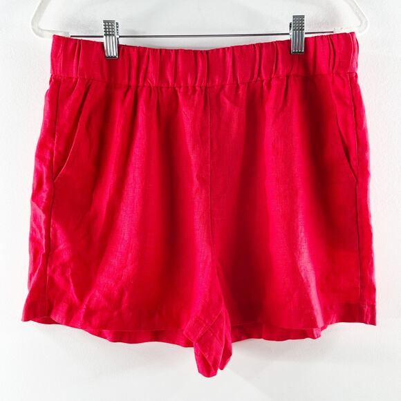 J. Crew Pants - J. Crew High Rise Linen Tropez Shorts Red Medium